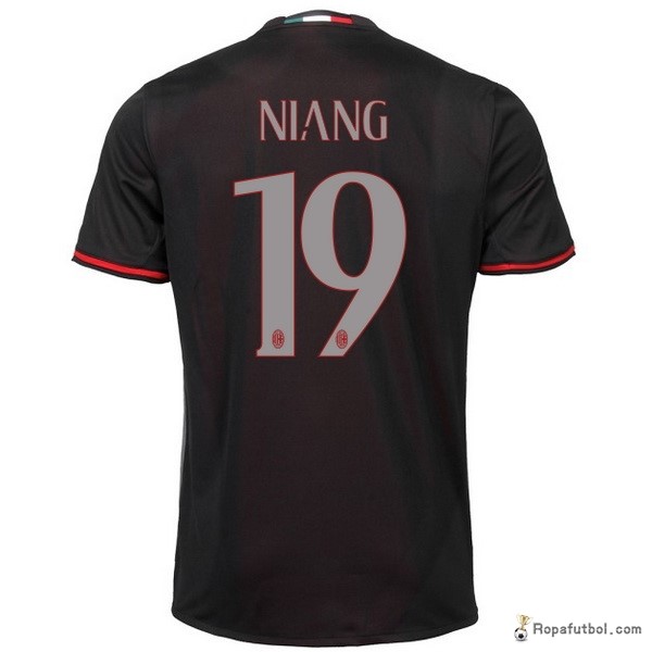 Camiseta AC Milan Replica Primera Ropa Niang 2016/17 Negro